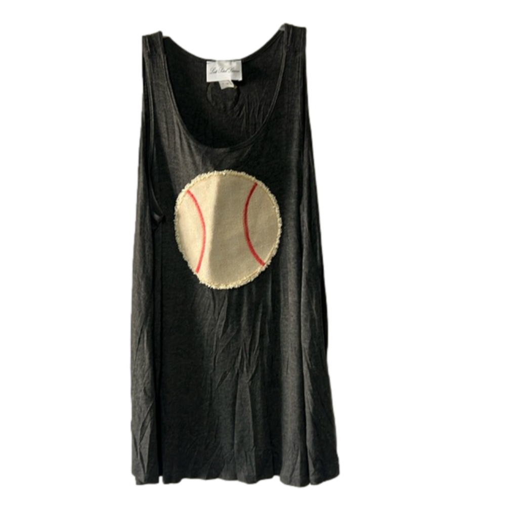 NWOT‎ Lost Petal Linens Tank Top Gray sewn on baseball size XL